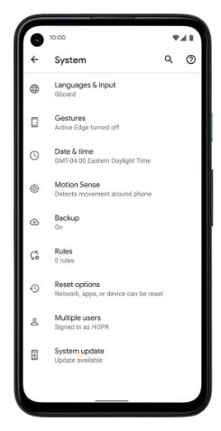 system update