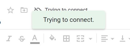 Google docs connection Lost