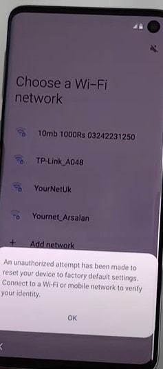 unauthorized attempt FRP Unlock