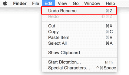 undo rename mac