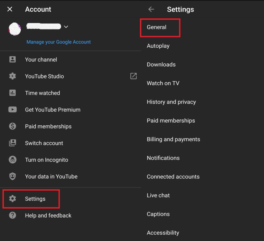 youtube settings