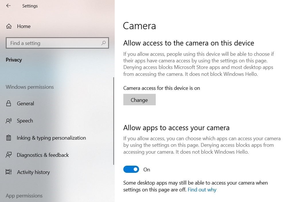 How to Stop Apps from Accessing Camera on Windows 10