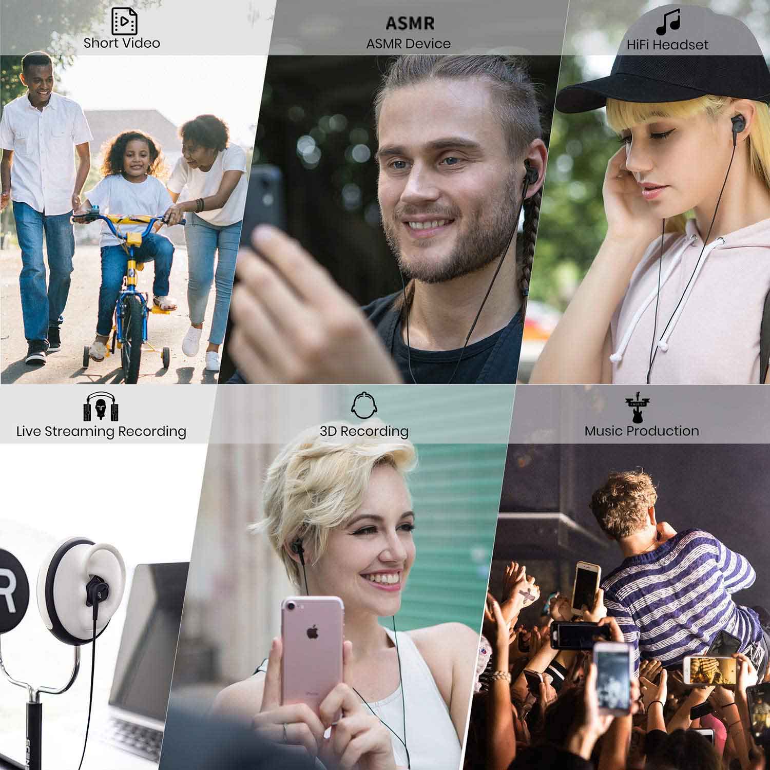Best 3D Mu6 Dummy Head Recording Earphone