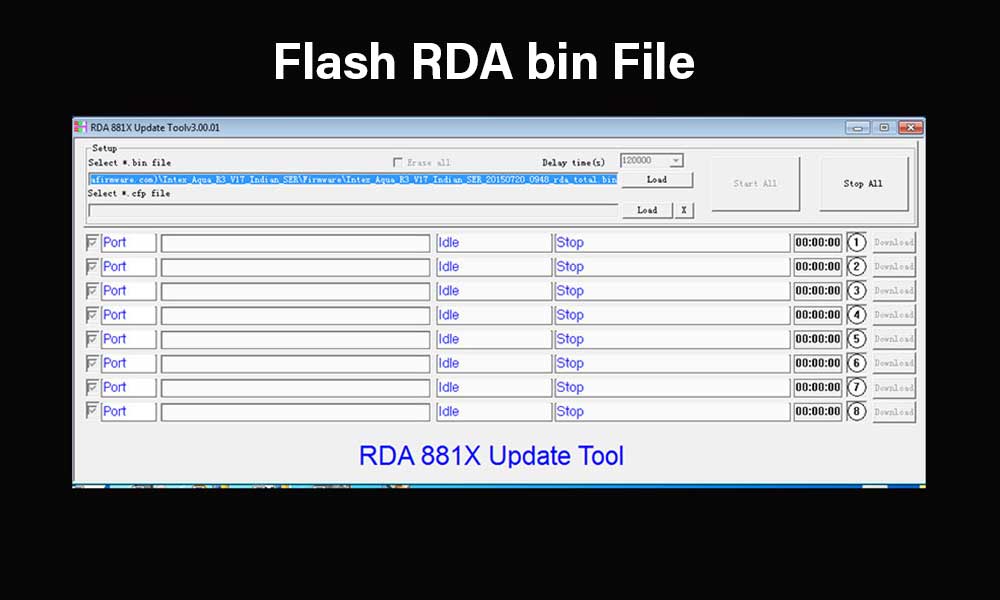 How to Flash RDA bin File using RDA Flashing Tool