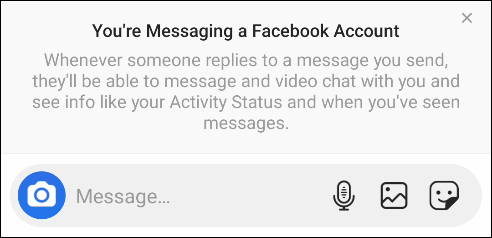 Как отправить сообщение другу в Facebook из Instagram