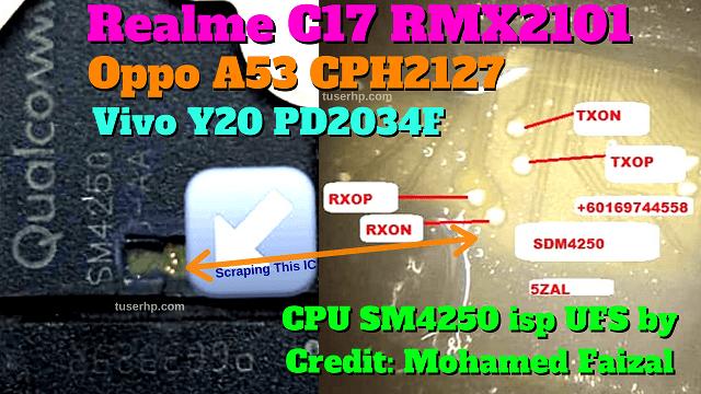 Realme C17 RMX2101 ISP UFS Pinout | Test Point | EDL Mode 9008