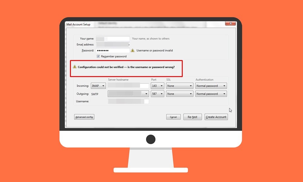 Thunderbird configuration could not be verified