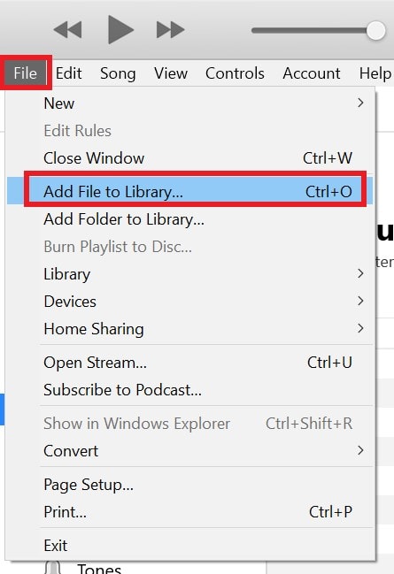 Add music file to iTunes library