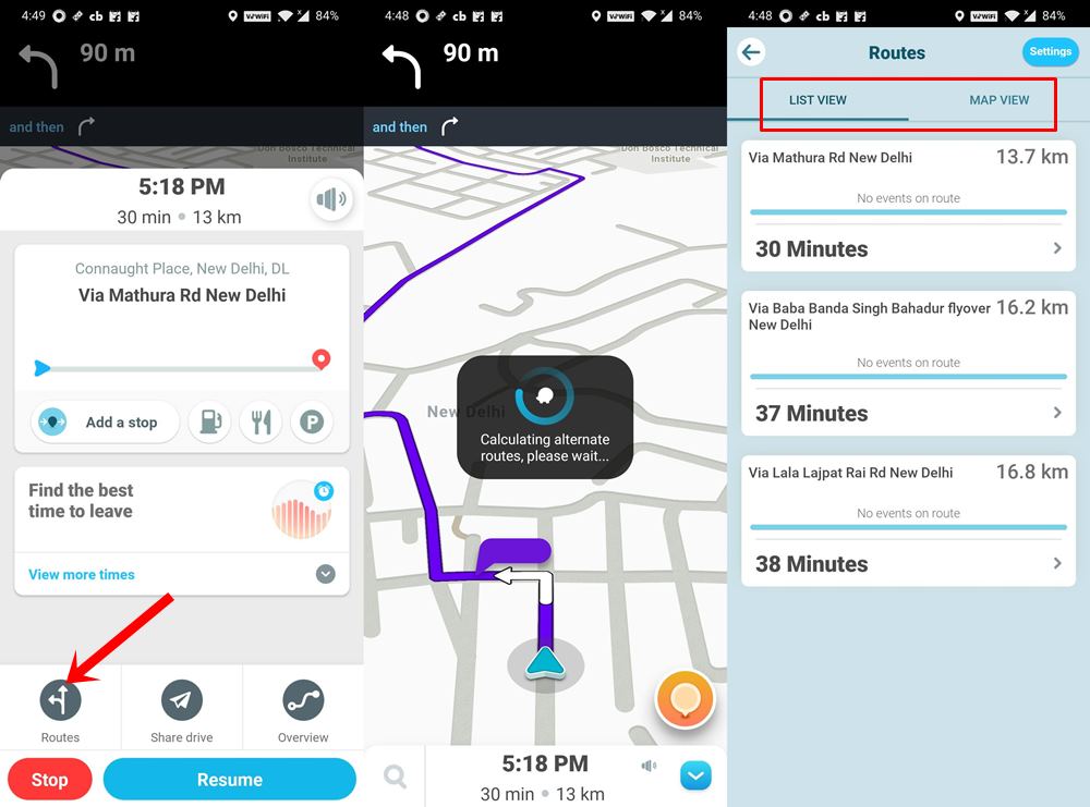 alternate route waze