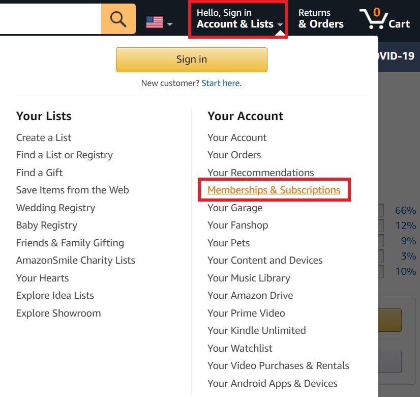 delete Starz account on Amazon Prime