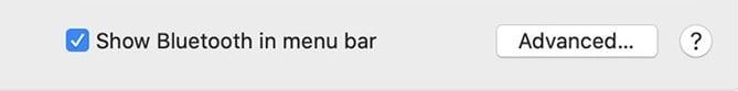 bluetooth menu bar mac