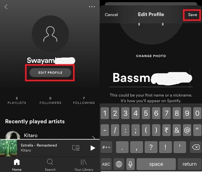 change Spotify username