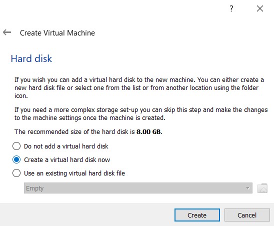 create virtual disk