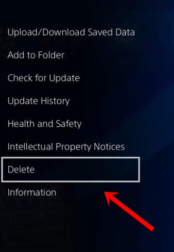 delete game library ps4