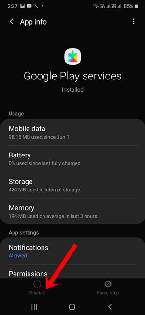 disable play service