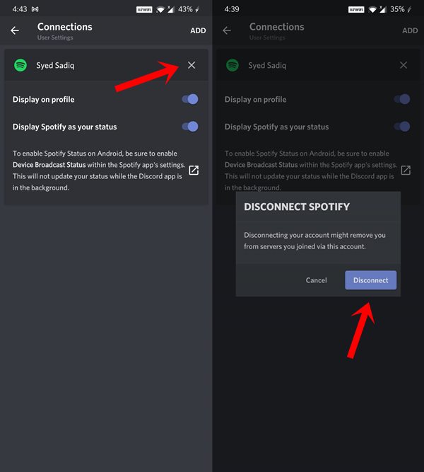 disconnect spotify from discord