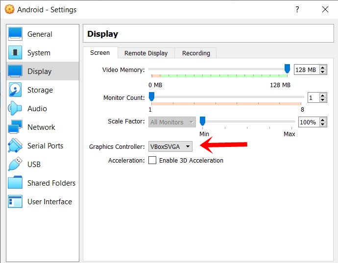 display android linux