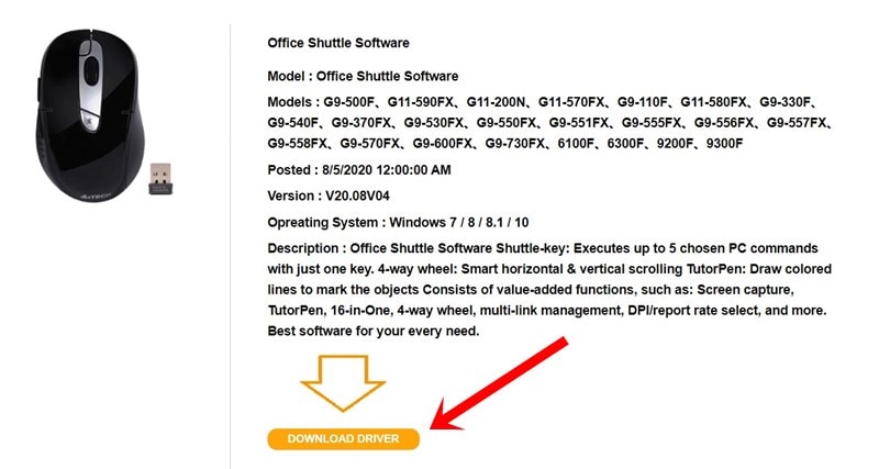 download A4tech G11 570FX Mouse driver