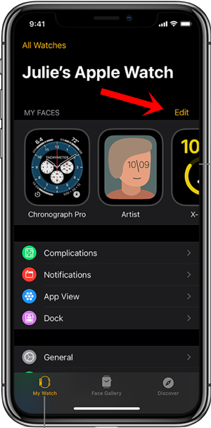 edit apple watchface