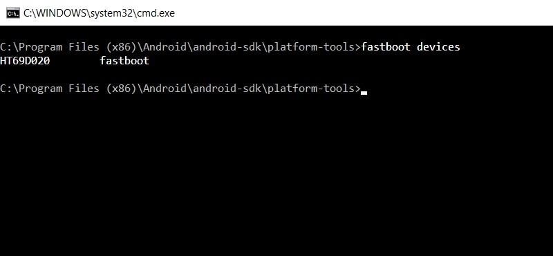 fastboot devices F(x)tec Pro1