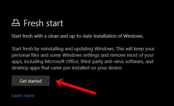 get started Windows 10