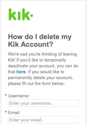 kik account detail