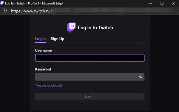 login twitch