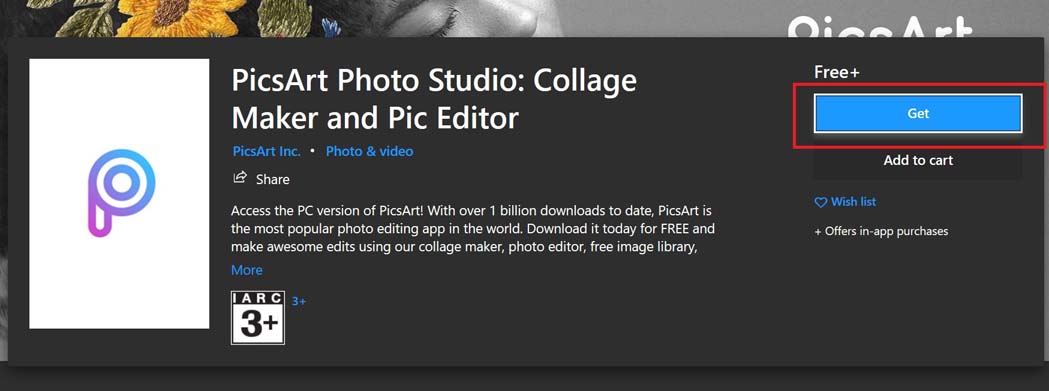 Use PicsArt on Windows 10