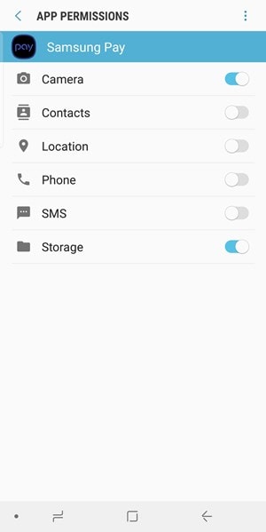 samsung pay permissions