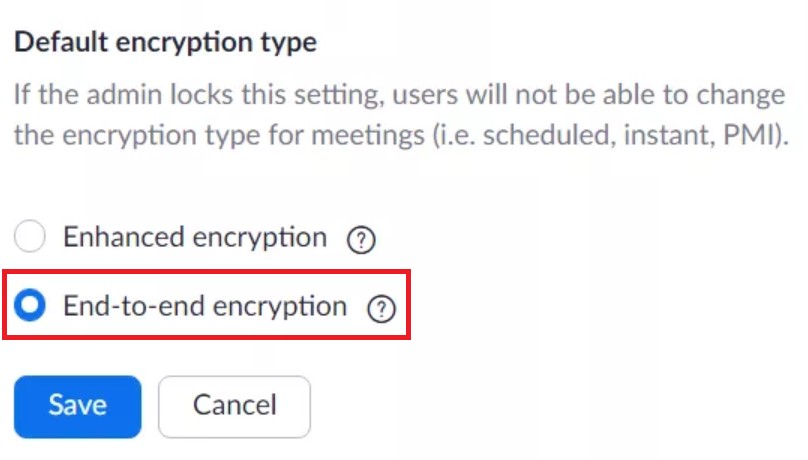 zoom end-to-end encryption enable
