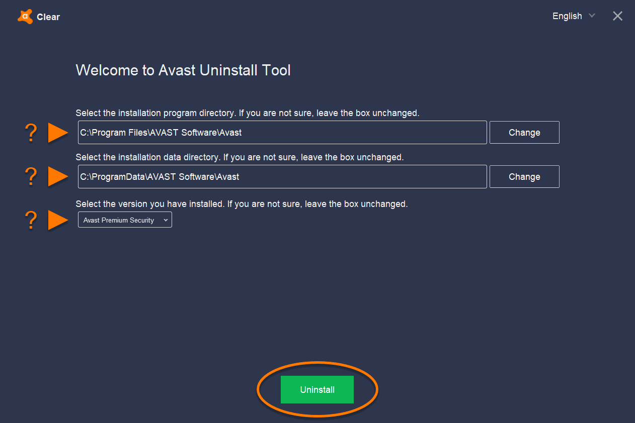 uninstall avast windows