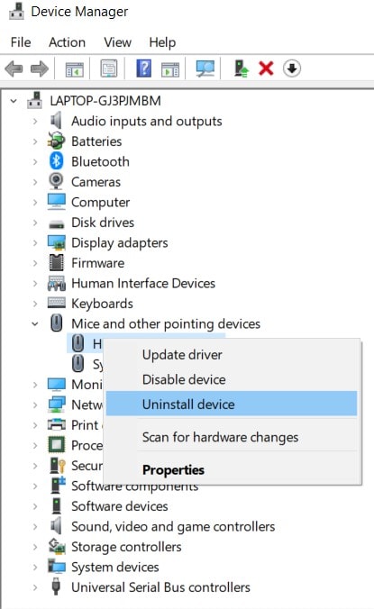 uninstall device