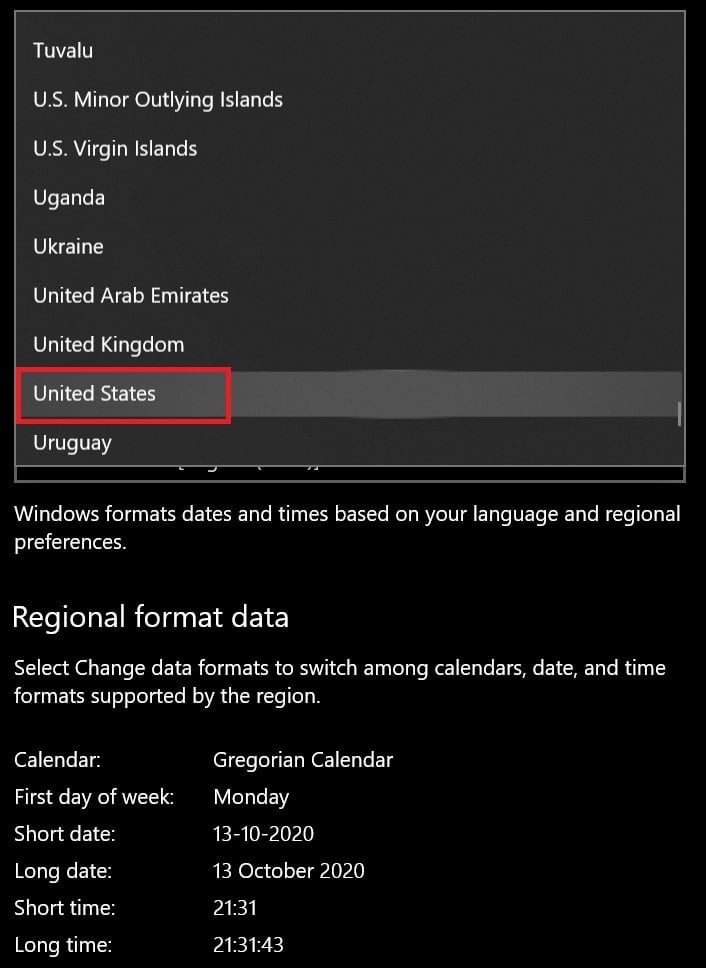 change region to enable Hey Cortana