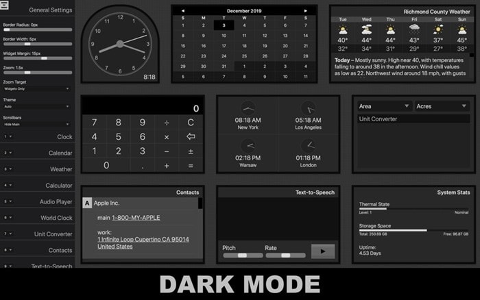 widgets macos catalina