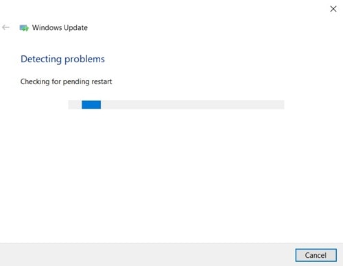 windows update troubleshoot progress