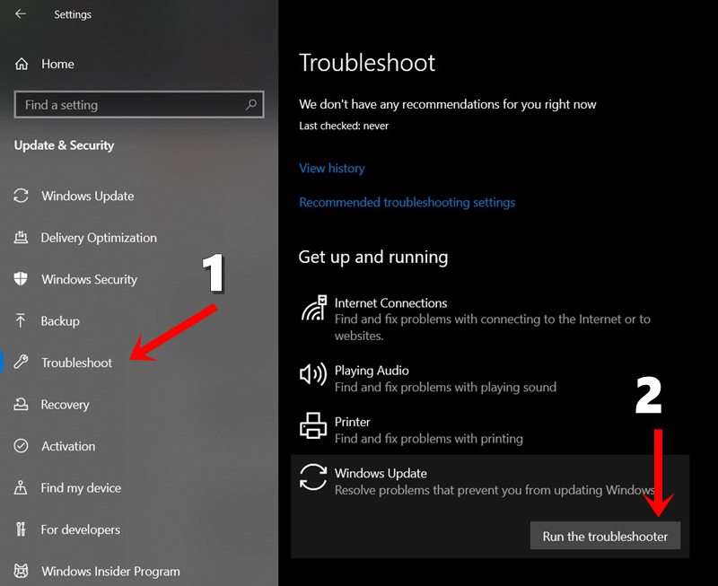 windows update troubleshoot