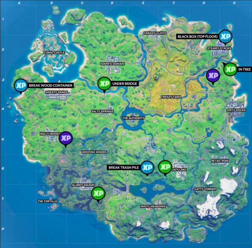 All XP Coin Locations in Fortnite Chapter 2 Season 4