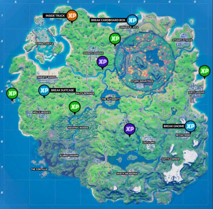 All XP Coin Locations in Fortnite Chapter 2 Season 4