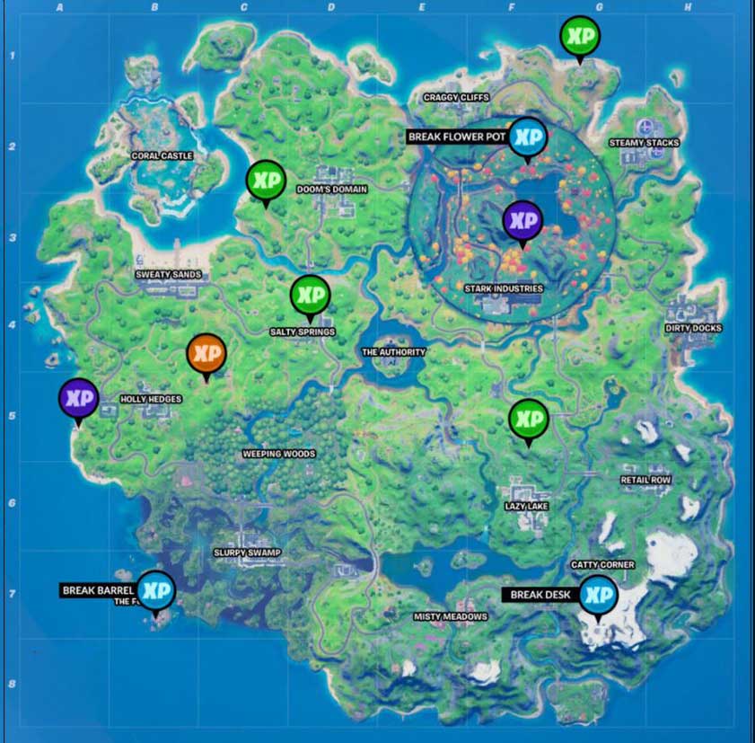 All XP Coin Locations in Fortnite Chapter 2 Season 4