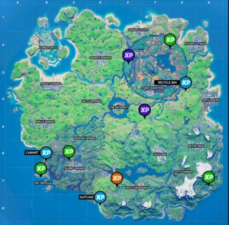 All XP Coin Locations in Fortnite Chapter 2 Season 4