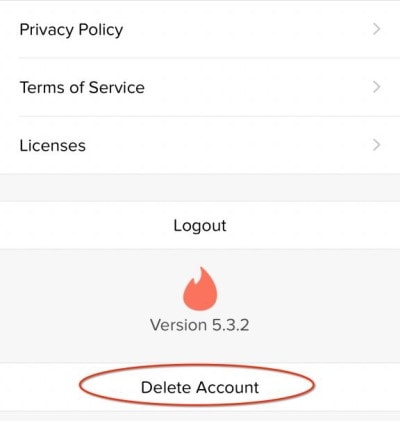How to delete tinder account