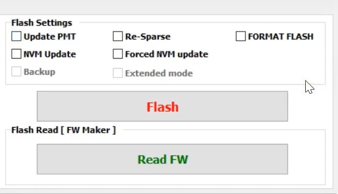 Infinity CM2SP2 flash settings