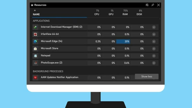 Monitor Tasks Windows 10 While Playing Games