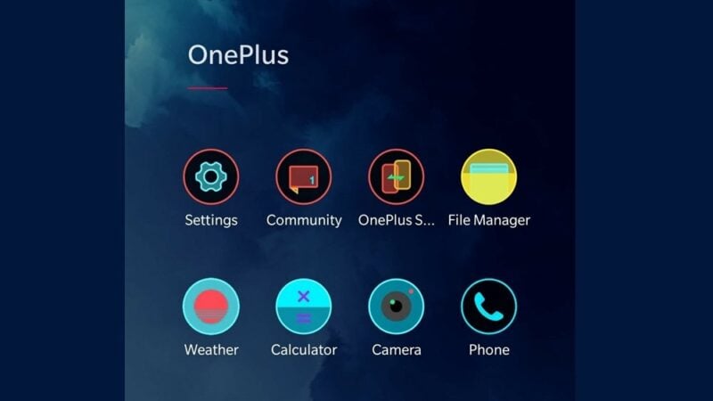 OnePlus 8T Cyberpunk 2077 icons