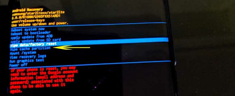 wipe cache partition s10