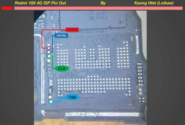 Xiaomi Redmi 10X 4G ISP EMMC PinOUT | Test Point | EDL Mode 9008