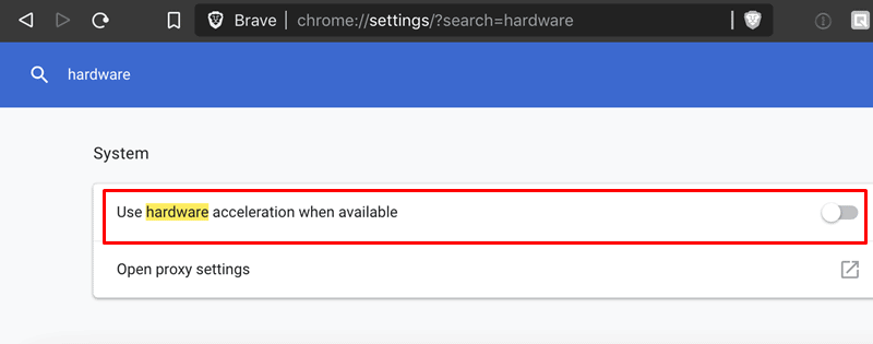 hardware acceleration brave windows 10