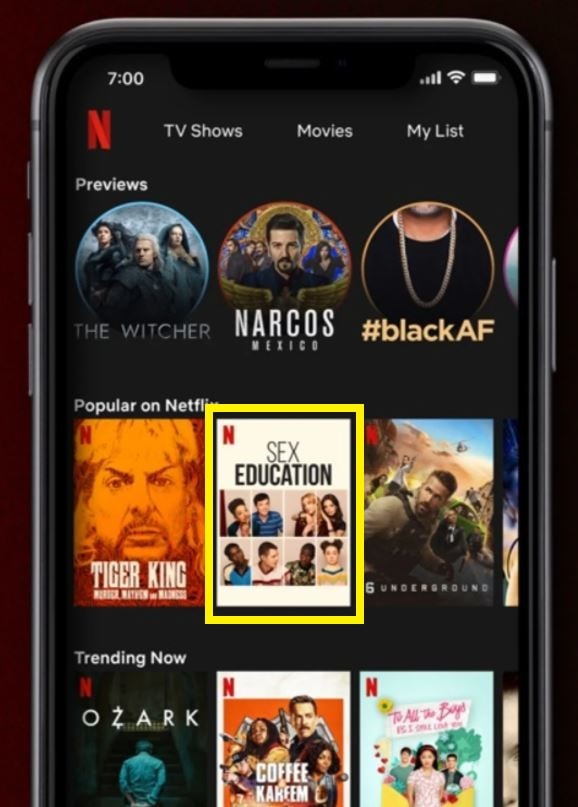 экран блокировки iphone netflix