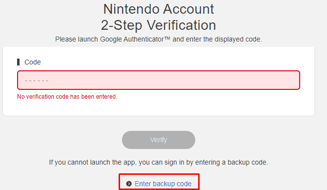 google authenticator nintendo