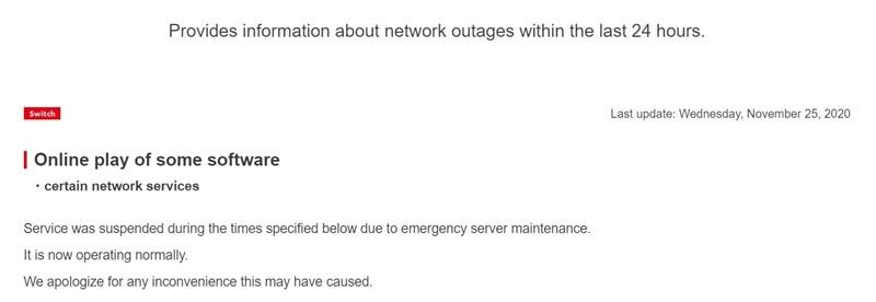 nintendo switch server info